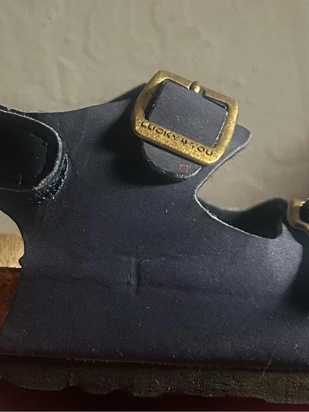 Lucky Brand Toddler Unisex Blanc Double Strap Navy Blue Casual Sandal size 8